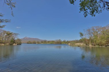 Japonya pastoral gölde. Lake Onuma, Hakodate, Hokkaido