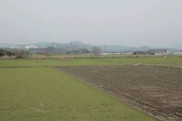 PAISAJE en tren Nikko Kinugawa — Foto de Stock