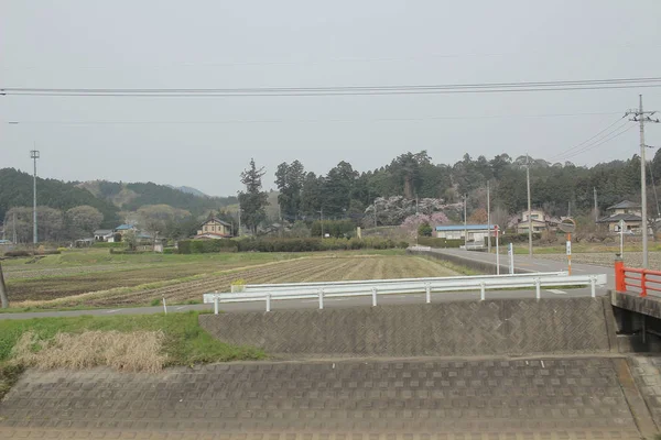Landschaft mit dem Zug nikko kinugawa — Stockfoto