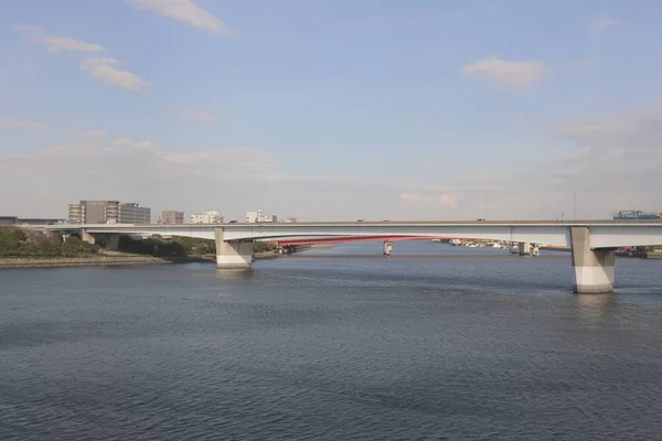 Vista de la bahía de Tokio en Tokyo Monorail — Foto de Stock