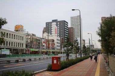 Tennoji bölge, osaka Japonya sokak görünümü 