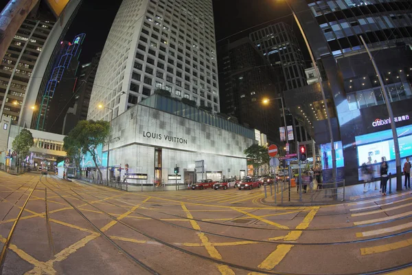 De weg van Des Voeux Rd Central, hk — Stockfoto