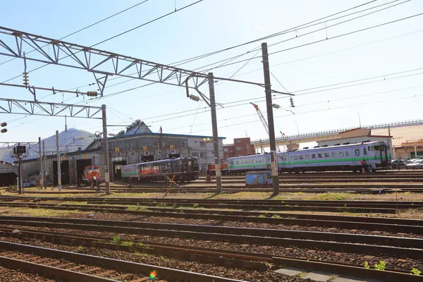 Železniční koleje na Hakodate, Japonsko 2017 — Stock fotografie