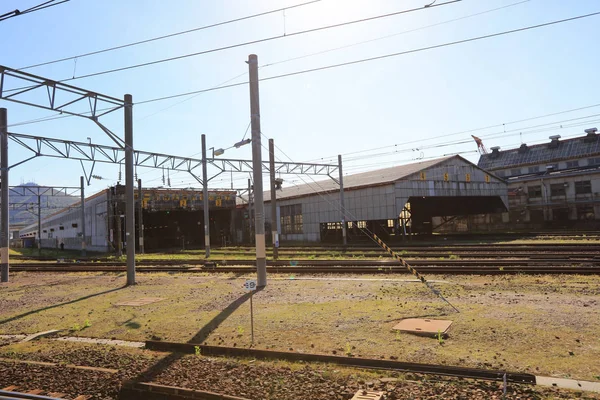 Järnvägen spårar på Hakodate, japan 2017 — Stockfoto