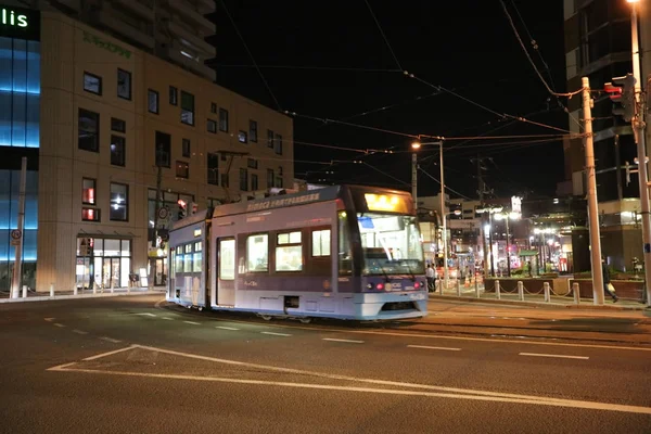 Ночной вид на улицу Hakodate City, Япония, Вид на улицу — стоковое фото