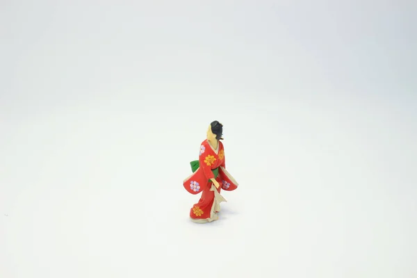 Model of japan style figure at the board — Stock Photo, Image