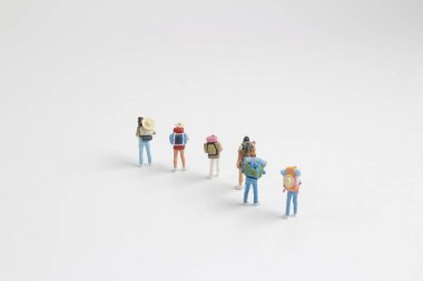  backpacker and tourist people on white background.  clipart