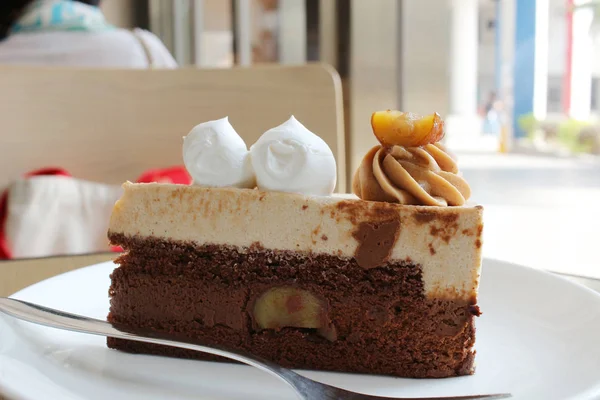 풍부한 음식 초콜릿 케이크의 축축한 — 스톡 사진