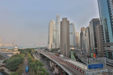 Hong Kong Merkez İlçe manzarası ve Victoria Limanı