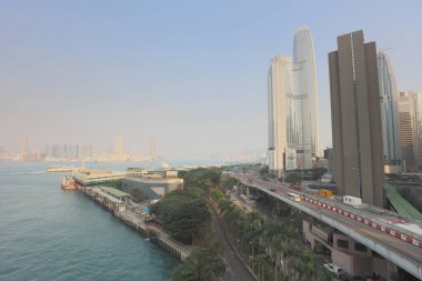 Hong Kong Merkez İlçe manzarası ve Victoria Limanı