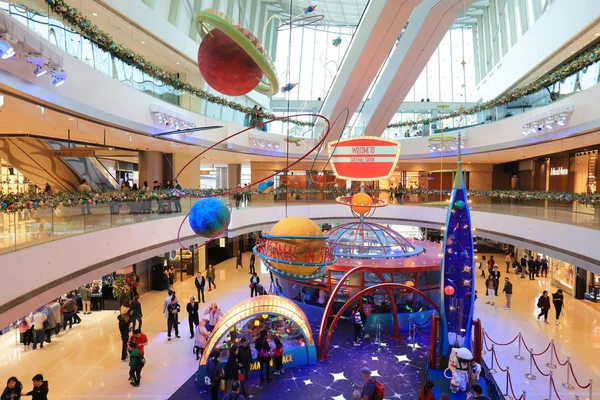 香港2017圣诞节前的购物中心 — 图库照片