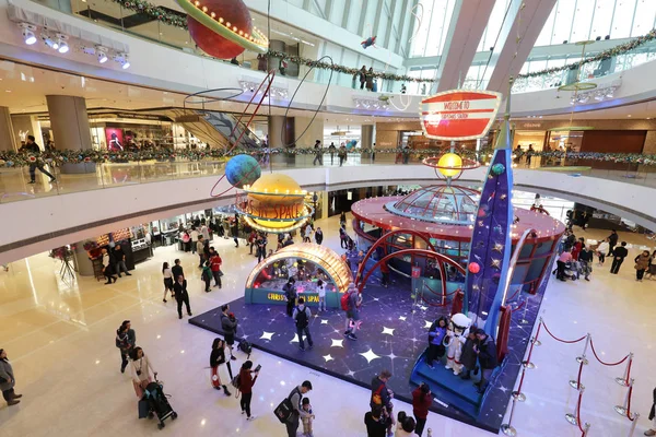 Centro comercial antes de Navidad en hk 2017 — Foto de Stock