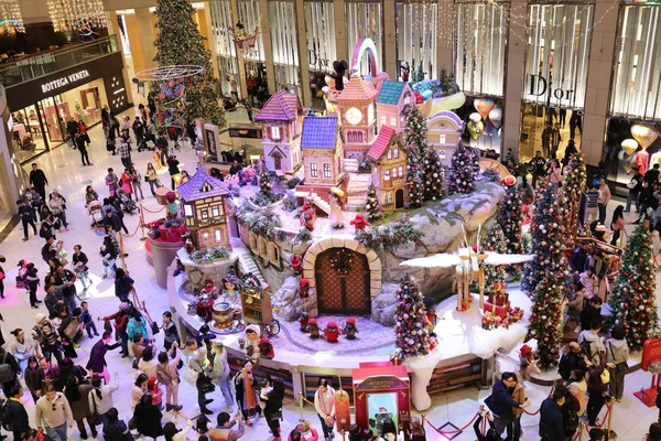 The central of big shopping mall xmas event — Stock Photo, Image