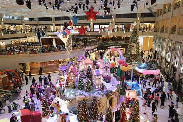 The central of big shopping mall xmas event — Stock Photo, Image