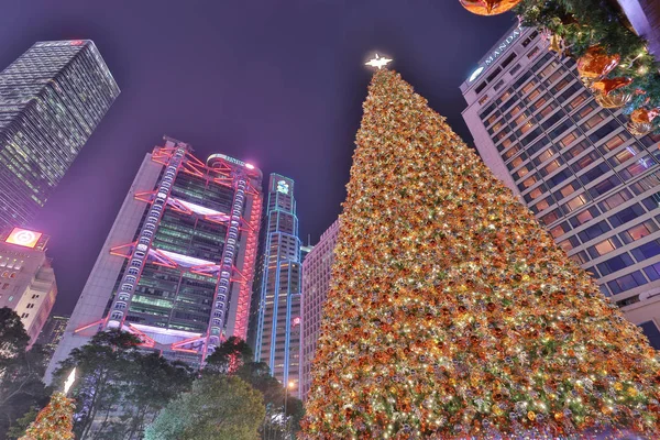 El árbol de Navidad larget en la noche antes de Navidad —  Fotos de Stock