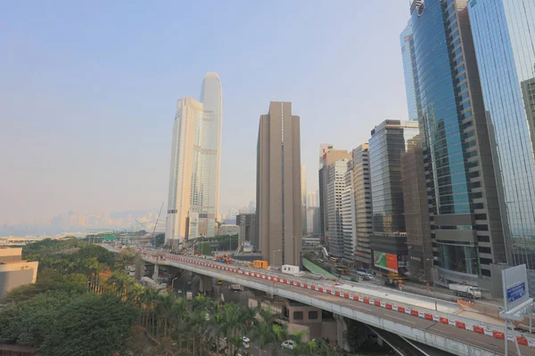 Skyline du quartier central de HK Victoria Harbour — Photo