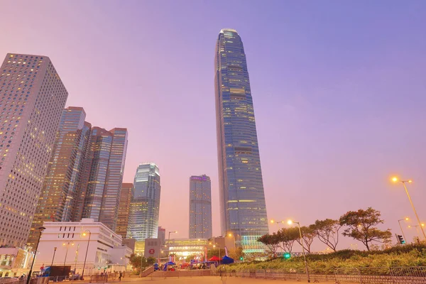 Mid town of HK city central at night — Stock Photo, Image