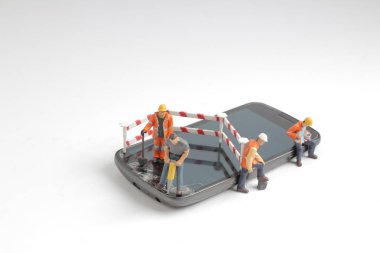 Mühendis işçi meslekte Mini insanlar izole