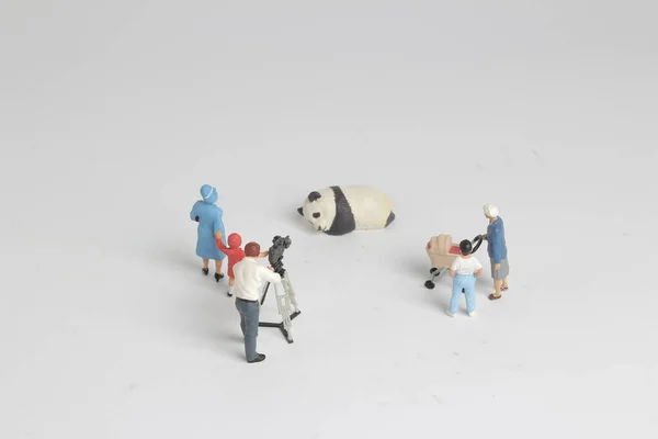 Uma diversão de mini figura vida no programa de tv — Fotografia de Stock