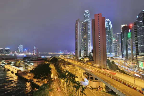 CBD la nuit du hong kong central — Photo