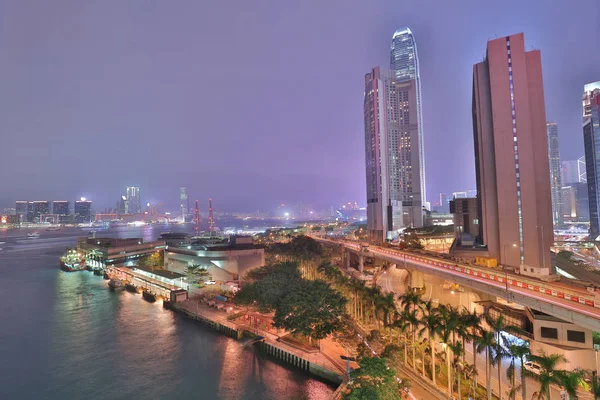 CBD à noite de hong kong central — Fotografia de Stock