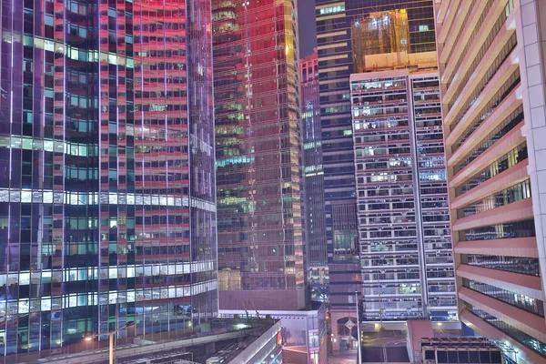 香港中央商务区夜景 — 图库照片