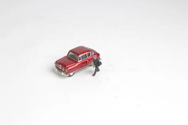 Um pequeno de diversão Carro de negócios e brinquedo — Fotografia de Stock