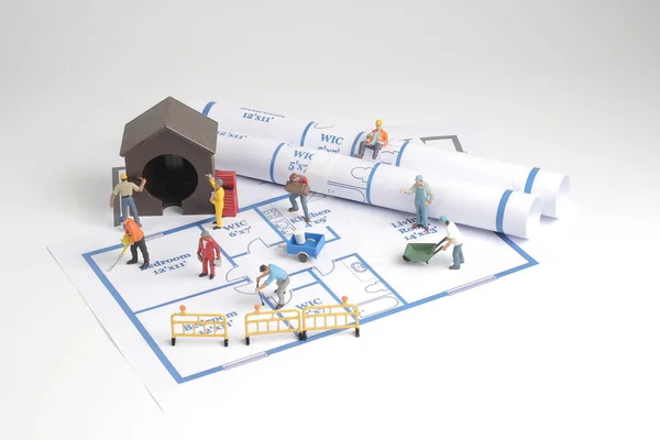 işçi mavi harita küçük rakam