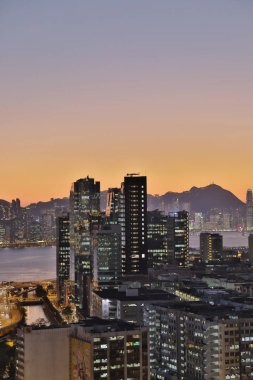 Şehir şehir, hong kong ayarla güneş