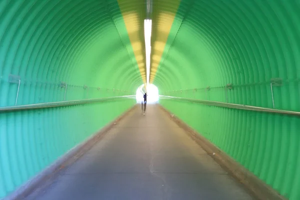 Profondeur Tunnel Couleur Verte Sensation Horreur — Photo