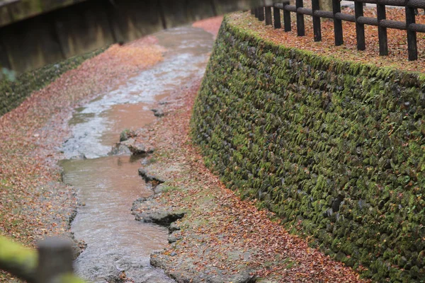 Vallen bij Japanse tuin, Kitano Kitano tenmangu heiligdom — Stockfoto