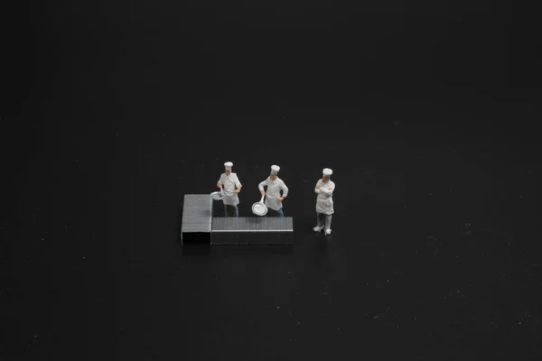 Figure Processus Cuisson Avec Des Figures Chef — Photo