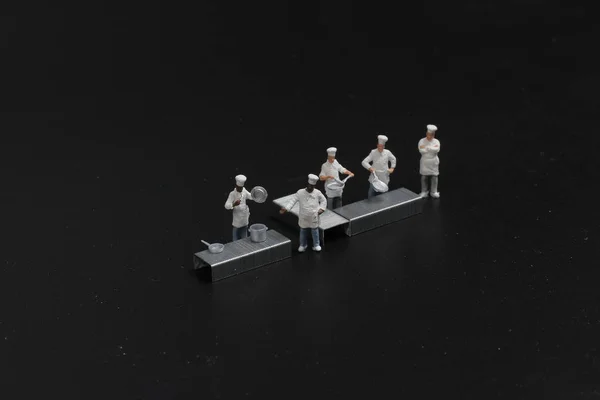 Figure Cooking Process Chef Figures — Stock Photo, Image