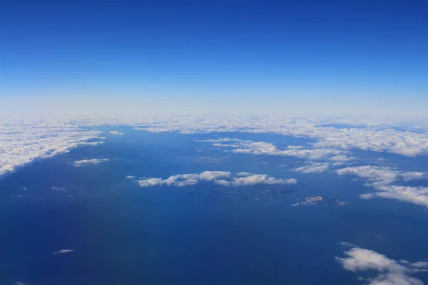 White clouds in the sky from air view — Stock Photo, Image