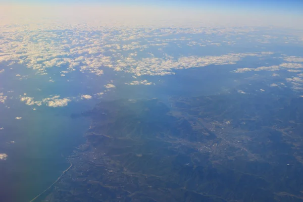Widok z lotu ptaka na Japonię, piękny krajobraz — Zdjęcie stockowe