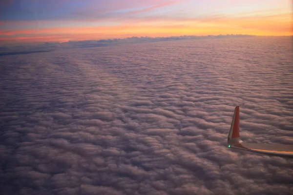 The Sun rise morning View from Airplane Window — Stock Photo, Image