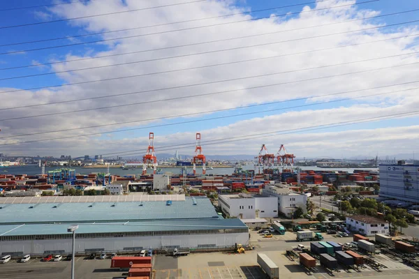 Вид на порт Хансин Осака — стоковое фото