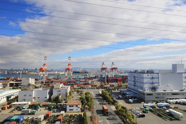 Uitzicht op Hanshin Expressway Osaka Port — Stockfoto