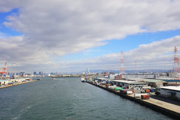 Uitzicht op Hanshin Expressway Osaka Port — Stockfoto