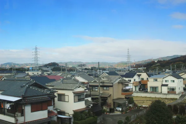 El lado del país kyoto desde la vista en movimiento del tren — Foto de Stock