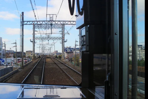 Interno del Giappone treno controller di fronte — Foto Stock