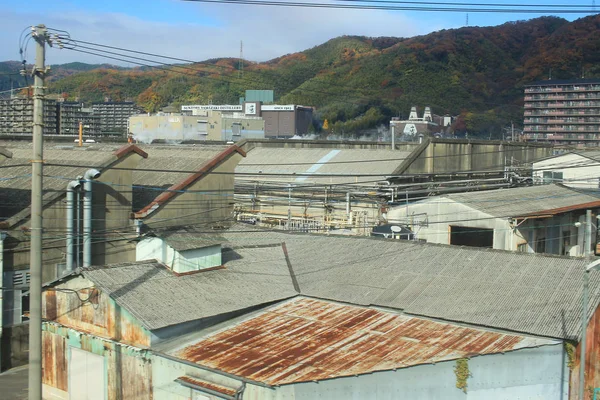 El lado del país kyoto desde la vista en movimiento del tren — Foto de Stock