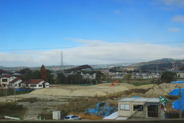 京都府側は列車の動きから見ると — ストック写真