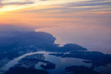 Japonya uçak penceresinden bir kix alanı