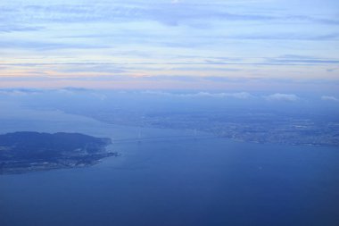 Japonya uçak penceresinden bir kix alanı