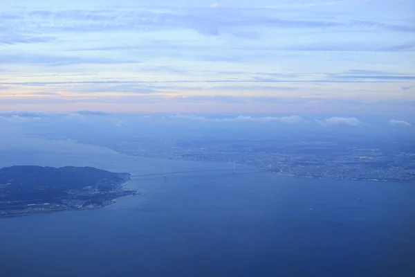 Ett kix område av japan från fönstret flygplan — Stockfoto