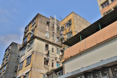 bir Tong lau eski evde hong kong