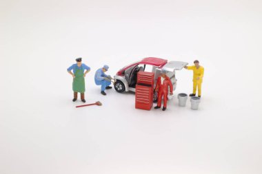 bir arabayı tamir mini mekaniği şekil