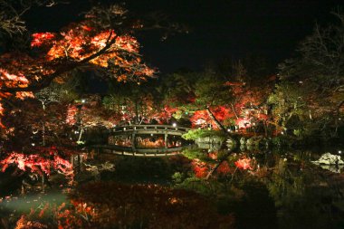 Eikando Tapınağı gece sonbahar sezon