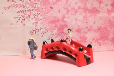 kiraz arka plan önce Japon stand bir rakam